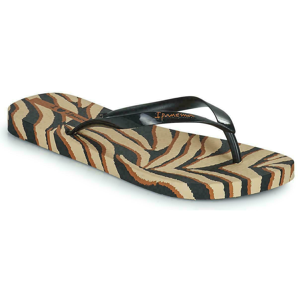 Γυναικεία Σαγιονάρα ANIMALE PRINT FEM IPANEMA 83162-20138 780-22318-1 BLACK BLACK BEIZE