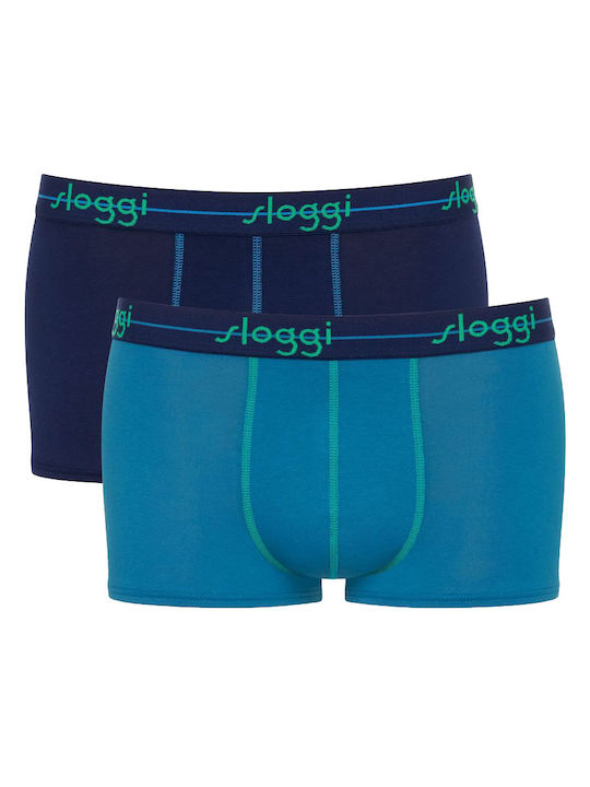 Ανδρικό εσώρουχό μπόξερ Boxer 2PACK Sloggi Start Hipster C2P 10206968 V020 ΜΠΛΕ ΣΚ-ΜΠΛΕ ΑΝΟΙΚ