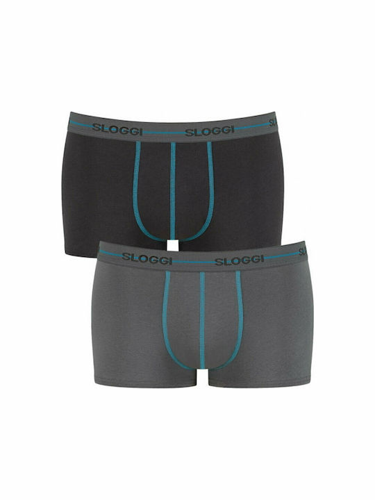 Ανδρικό Εσώρουχό Boxer Βαμβακερό 2PACK Sloggi Start Hipster 10206968-M003 ΓΚΡΙ ΣΚΟΥΡΟ-ΓΚΡΙ