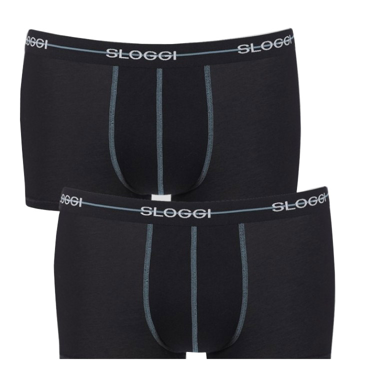 Ανδρικό εσώρουχό μποξεράκι 2PACK Sloggi Start Hipster 10050545-0004 Μαύρο
