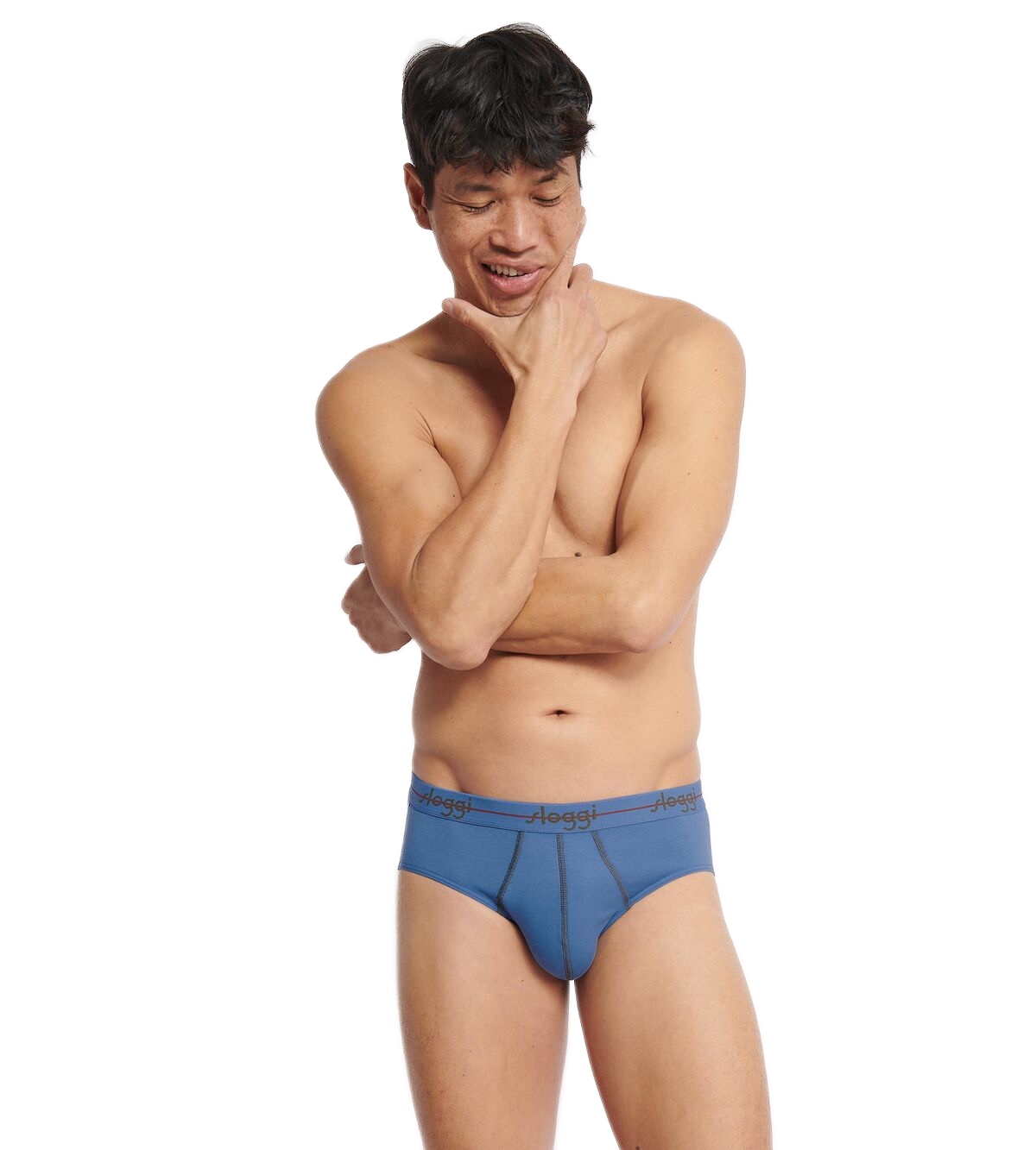 Ανδρικό Εσώρουχο Σλίπ Βαμβάκι 2 PACK SLOGGI MEN MIDI START 10206949-0031 ΡΑΦ-ΧΑΚΙ