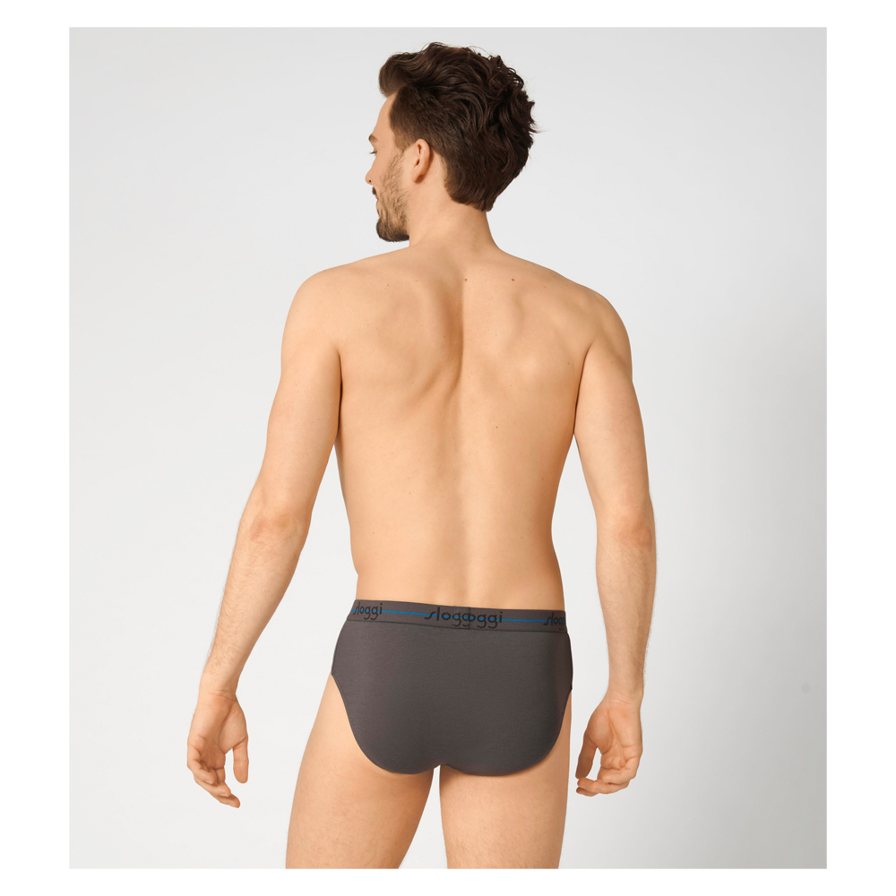 Ανδρικό Εσώρουχο Σλίπ Βαμβάκι 2 PACK SLOGGI MEN MIDI START 10206949-M003 ΓΚΡΙ ΑΝΘΡΑΚΙ