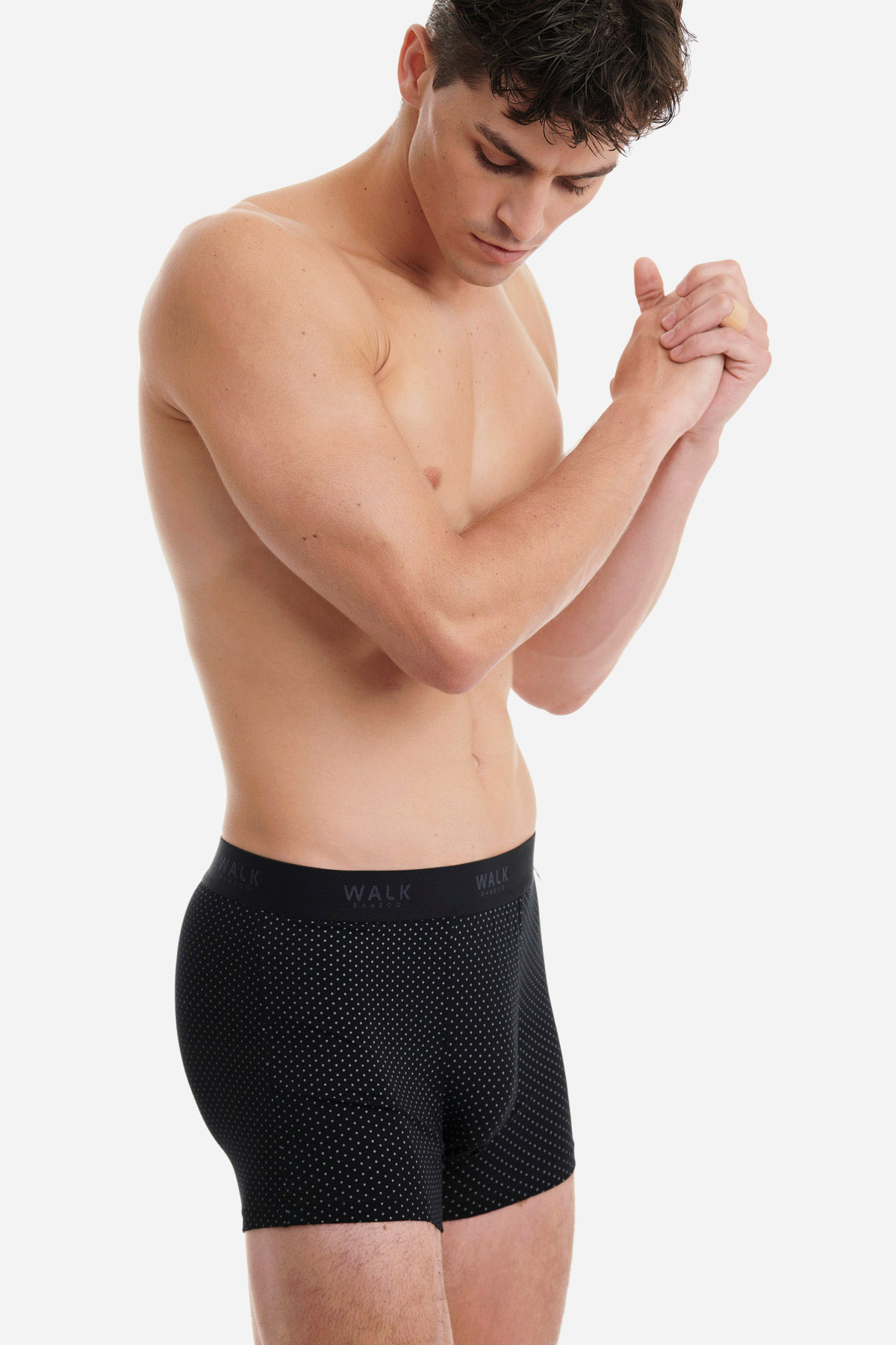 Ανδρικό εσώρουχο Bamboo Boxer Walk W1770-36 Μαύρο/ρόμβοι