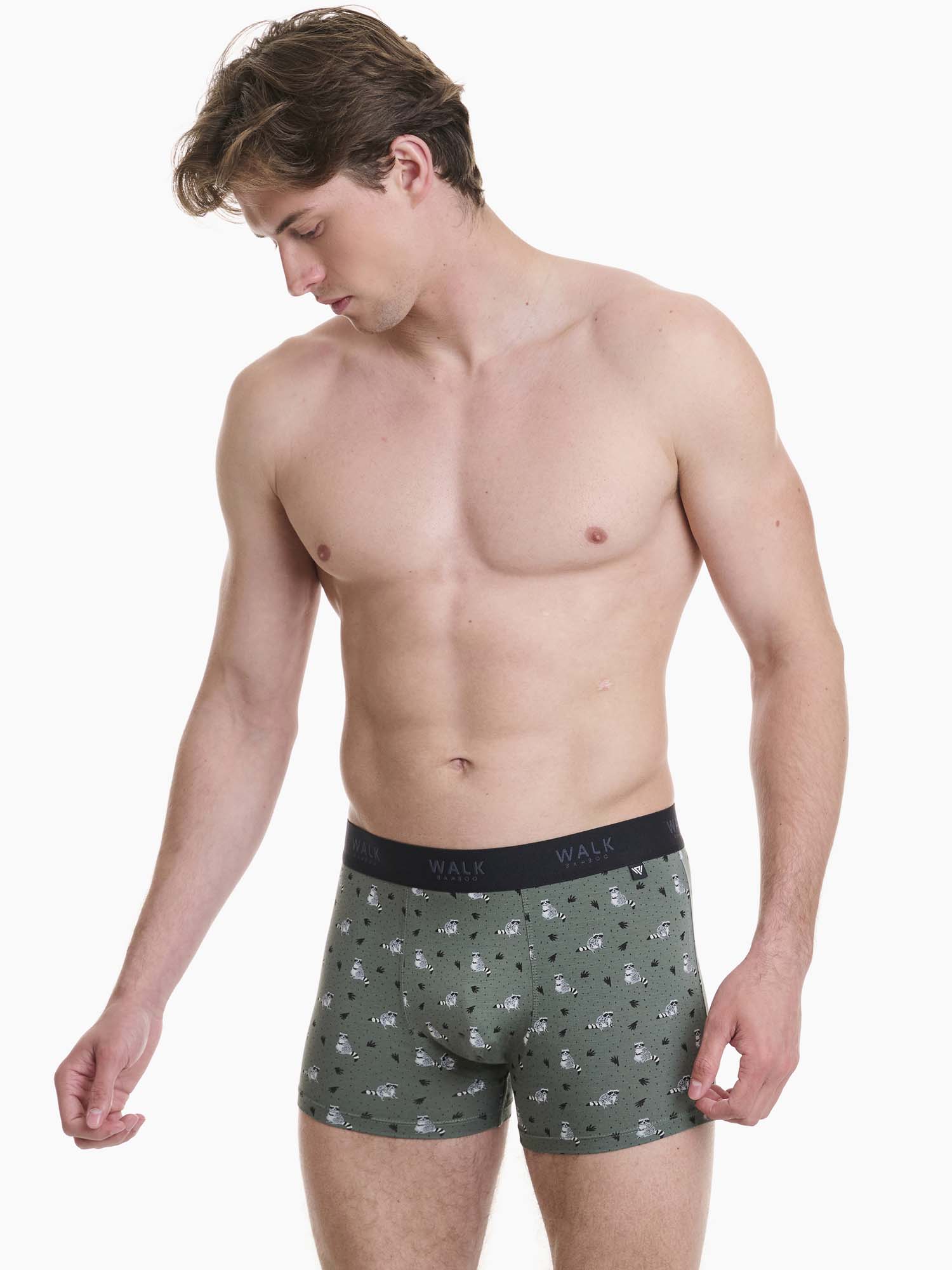 Ανδρικό Εσώρουχο Boxer Μπόξερ Bamboo Walk W1770-78 ΧΑΚΙ
