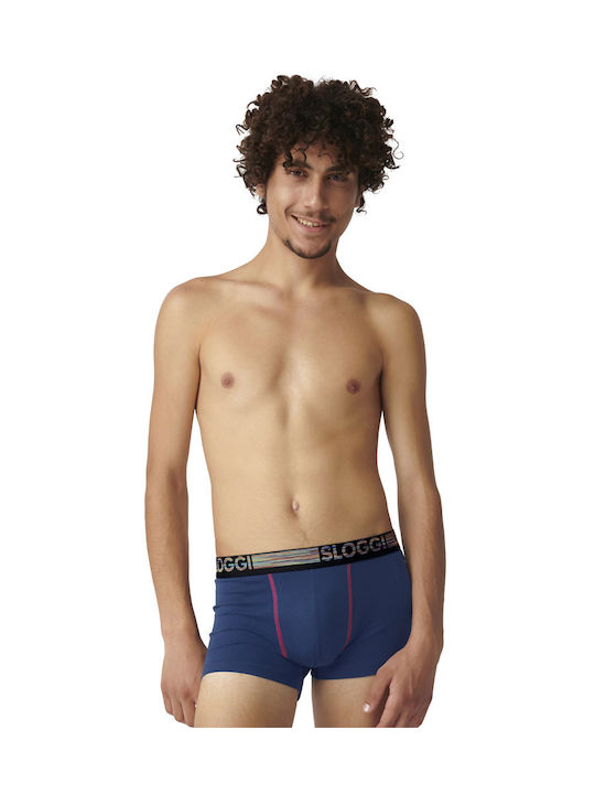 Ανδρικό εσώρουχό μπόξερ Boxer βαμβάκι 2Pack Sloggi Go ABC Hipster 10211196 M008 Μαύρο Μπλε