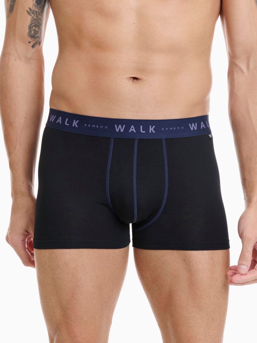 Ανδρικό Εσώρουχο Boxer Bamboo Εξωτερικό Λάστιχο 2Pack Walk W1776-0202 ΜΑΥΡΟ ΑΝΘΡΑΚΙ-ΜΑΥΡΟ ΜΠΛΕ