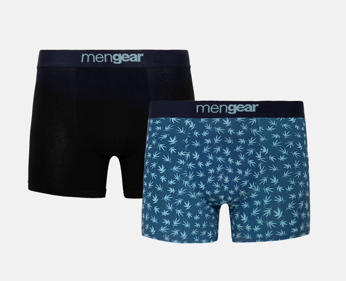 Ανδρικό Εσώρουχο Boxer βαμβακερό 2Pack Mengear Regular Leaves Minerva 96-29454-303 MARINE RAF BLUE