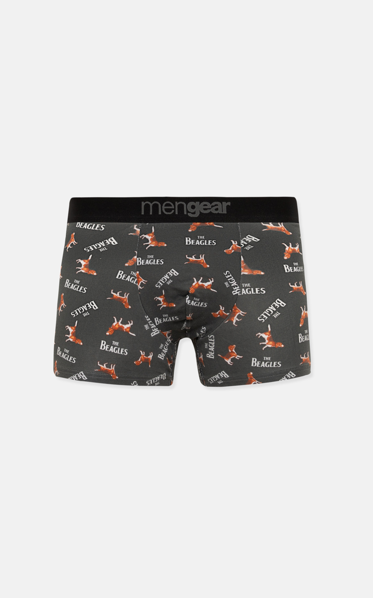 Ανδρικό Εσώρουχο Boxer βαμβακερό 2Pack Beagles Mengear Minerva 96-29463-242 BLACK-DARK GREY