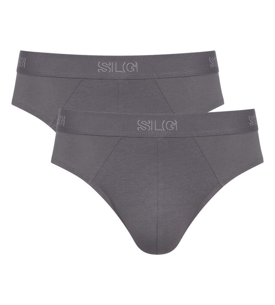 Ανδρικό Εσώρουχο Σλίπ Βαμβάκι 2 PACK SLOGGI SLG Base Brief 10224733-6652 ΓΚΡΙ-ΓΚΡΙ