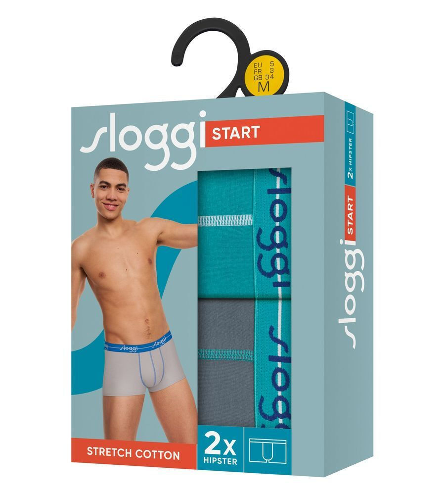 Ανδρικό εσώρουχό μποξεράκι Βαμβακερό 2PACK Sloggi Start Hipster 10206968-M024 ΠΕΤΡΟΛ