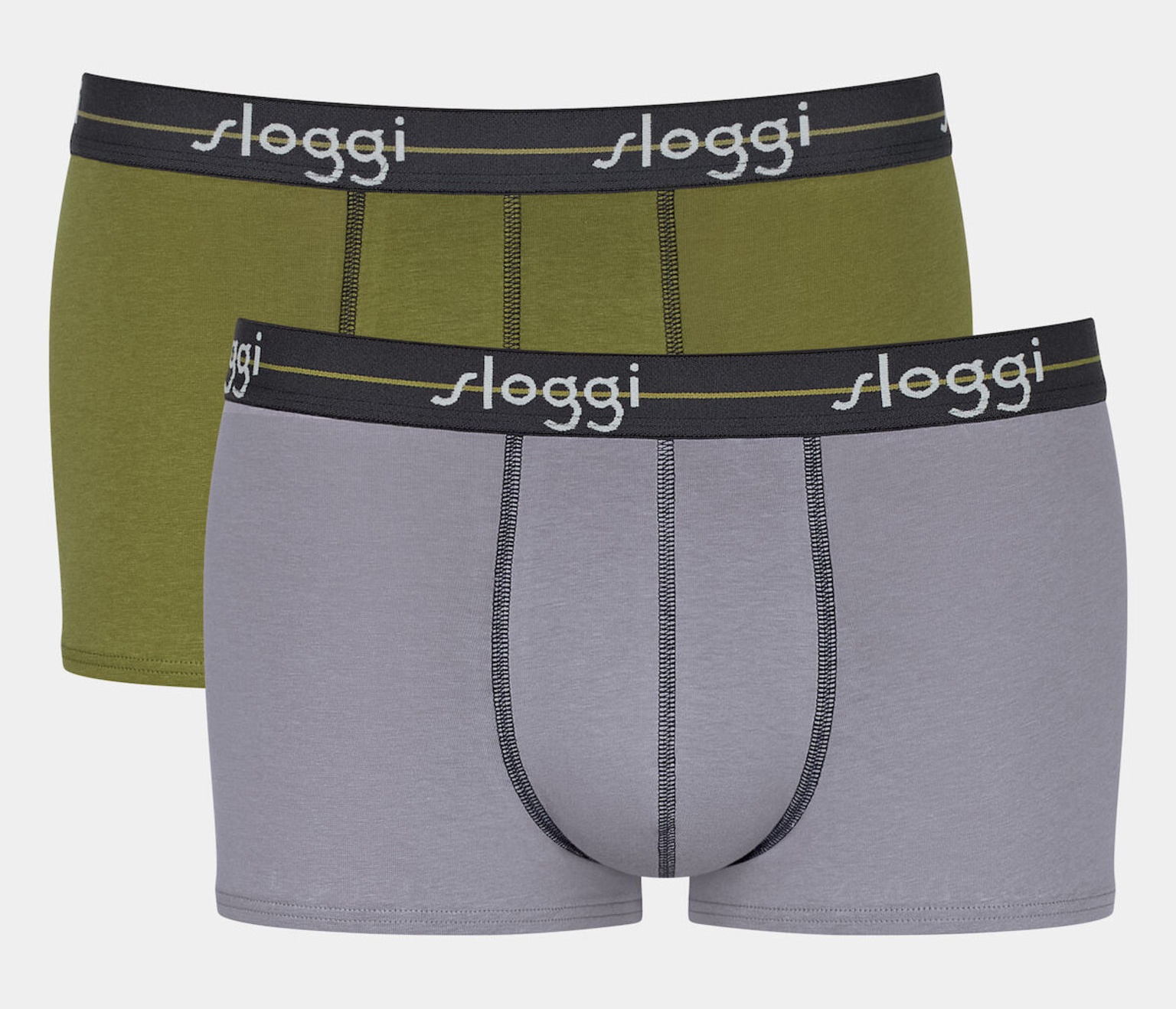 Ανδρικό εσώρουχό μπόξερ Boxer 2PACK Sloggi Start Hipster C2P 10206968 M029 XAKI-ΓΚΡΙ