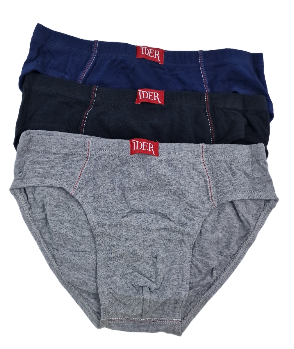 Παιδικό Βαμβακερό Εσώρουχο Σλιπ 3Pack IDER 3102 ΓΚΡΙ/ΜΑΥΡΟ/ΜΠΛΕ