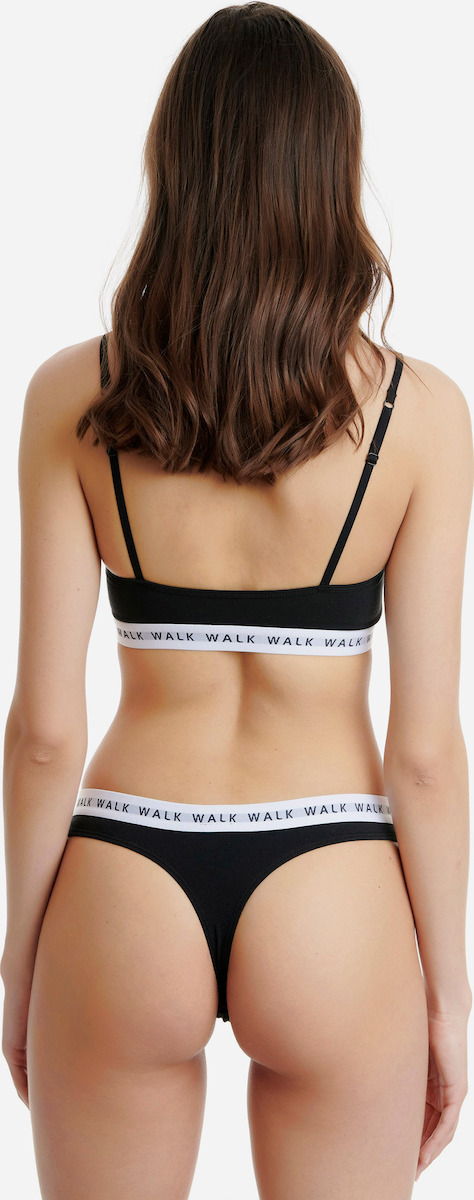 Γυναικείο εσώρουχο 2Pack Βαμβακερό Thong με Λάστιχο W2051-0202 Μαύρο