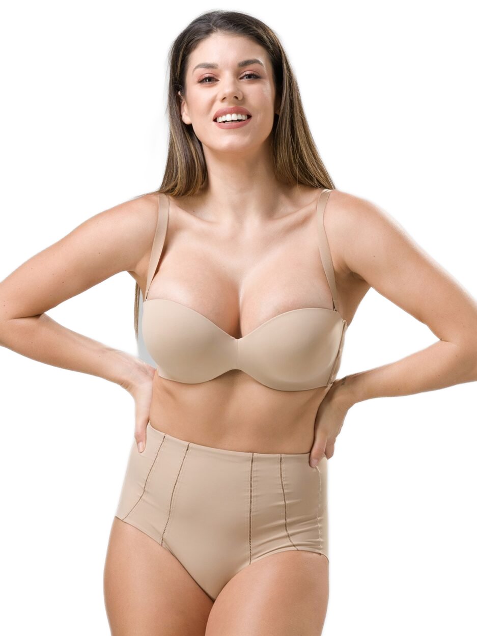 Σουτιέν Luna Secret Sense Χαμηλό Ντεκολτέ Strapless 11066 F CUP-Μπεζ