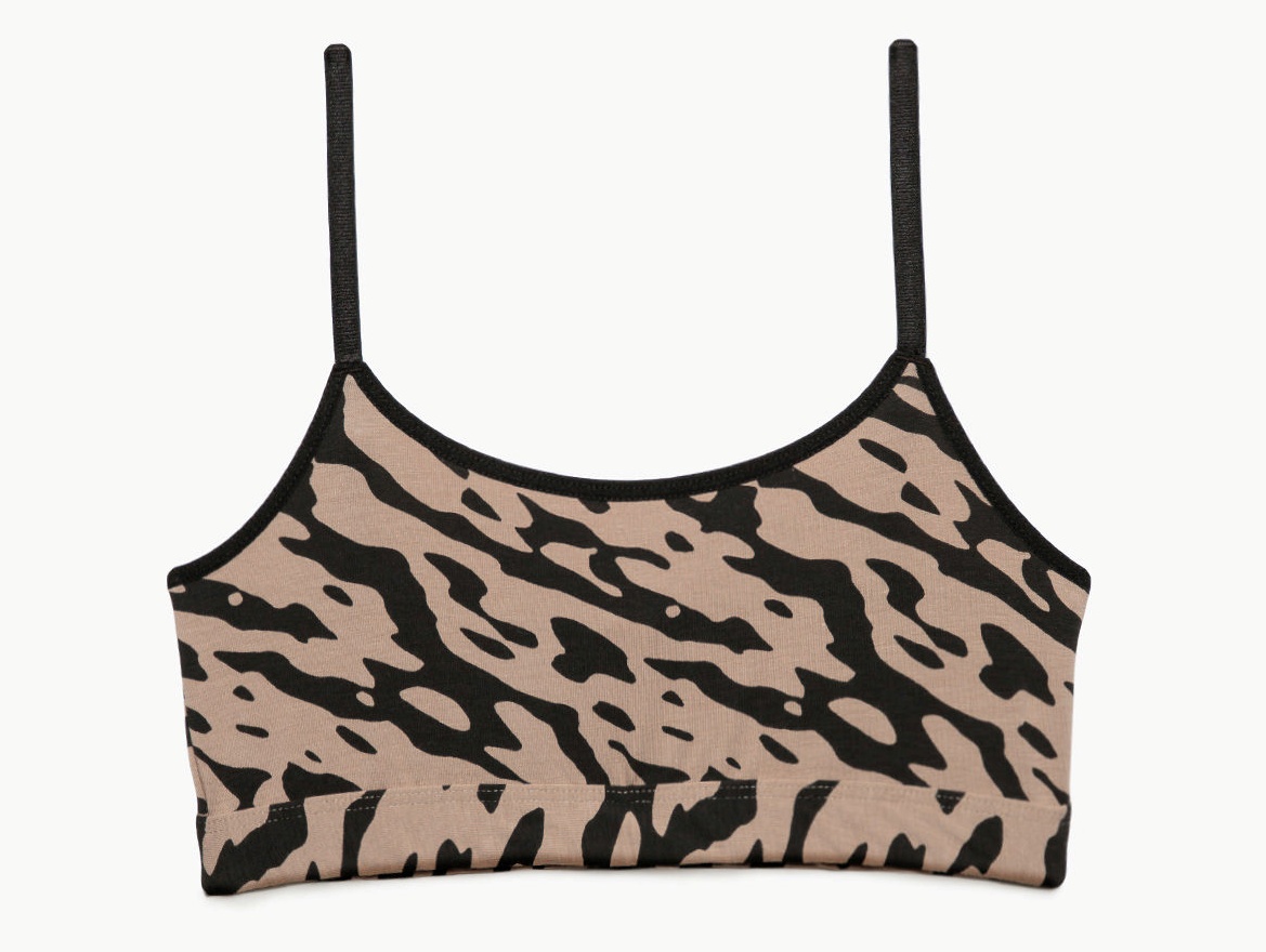 Σουτιέν εφηβικό Μπούστο Bralette βαμβακερό Χωρίς ενίσχυση χωρίς μπανέλα Army Minerva 42152-1-130 MOCCA