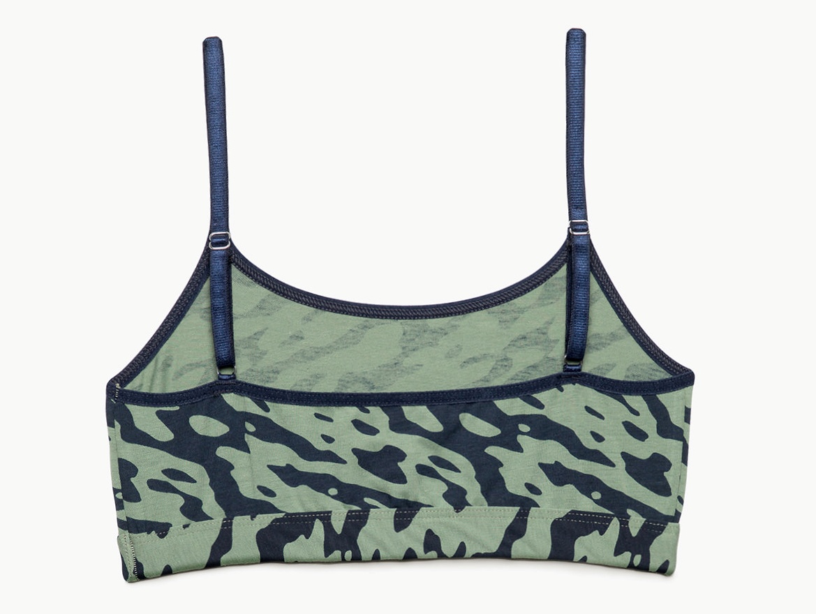 Σουτιέν εφηβικό Μπούστο Bralette βαμβακερό Χωρίς ενίσχυση χωρίς μπανέλα Army Minerva 42152-3-131 ΧΑΚΙ