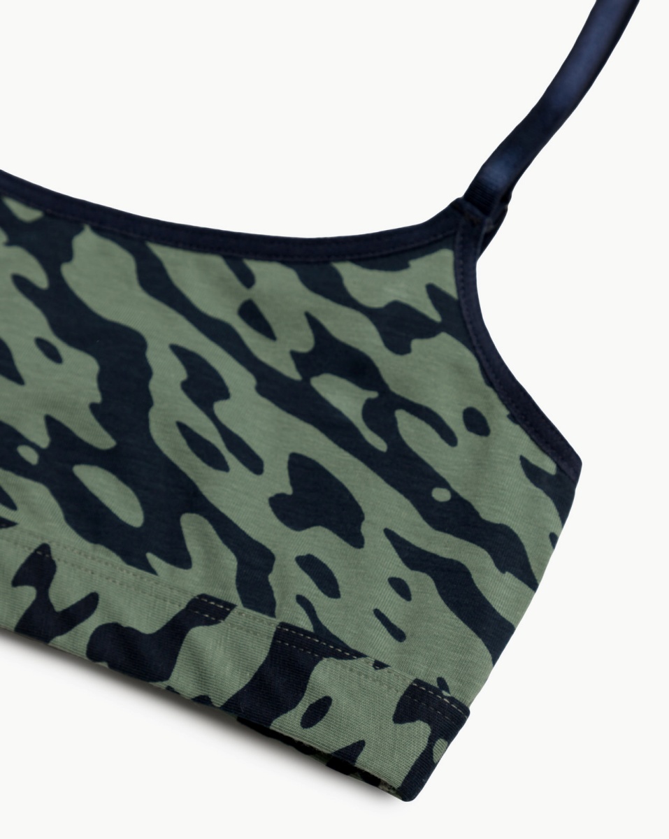Σουτιέν εφηβικό Μπούστο Bralette βαμβακερό Χωρίς ενίσχυση χωρίς μπανέλα Army Minerva 42152-3-131 ΧΑΚΙ