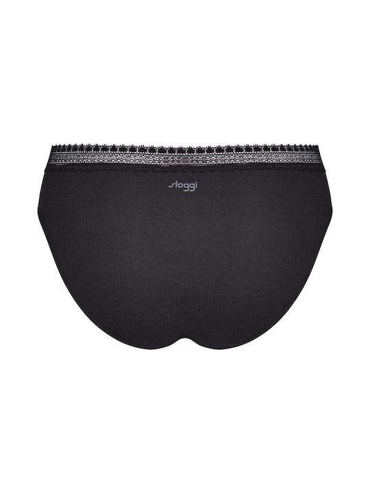 Γυναικείο Eσώρουχο 2PACK Βαμβακερό ριπ Sloggi GO RIBBED TAI 10213095-004 ΜΑΥΡΟ
