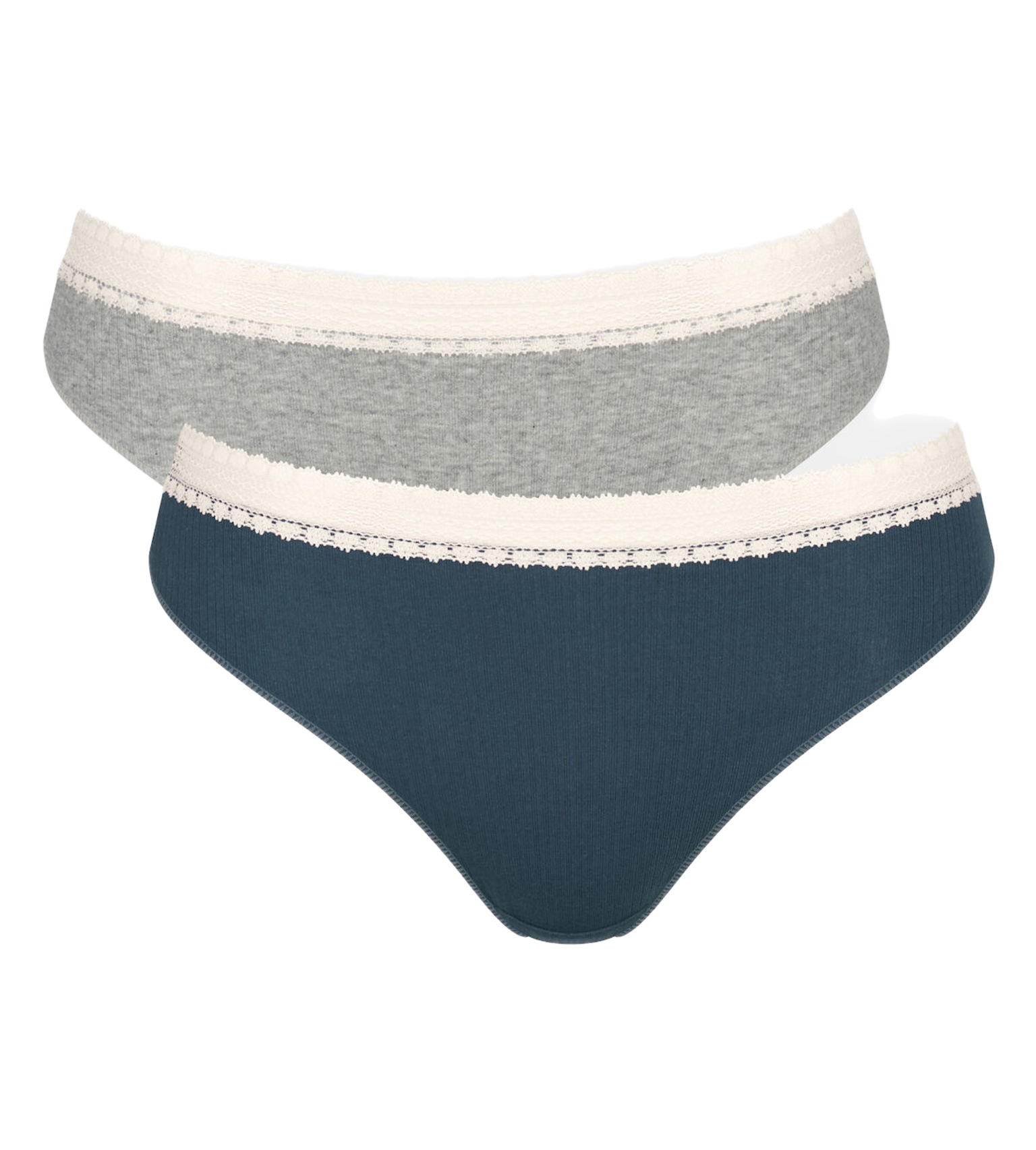 Γυναικείο Eσώρουχο 2PACK Βαμβακερό ριπ Sloggi GO RIBBED TAI 10213095-M007 ΜΠΛΕ ΓΚΡΙ