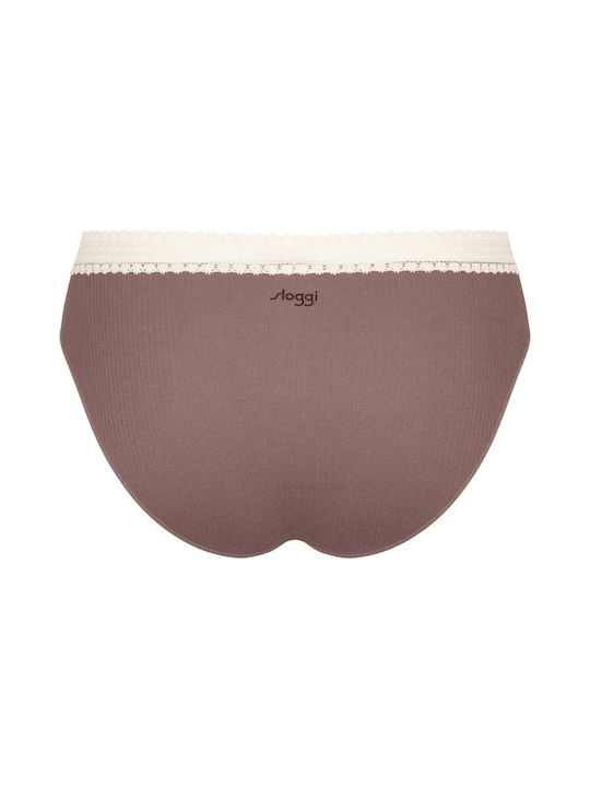 Γυναικείο Eσώρουχο 2PACK Βαμβακερό ριπ Sloggi GO RIBBED TAI 10213095-M003 ΜΠΕΖ-ΚΑΦΕ