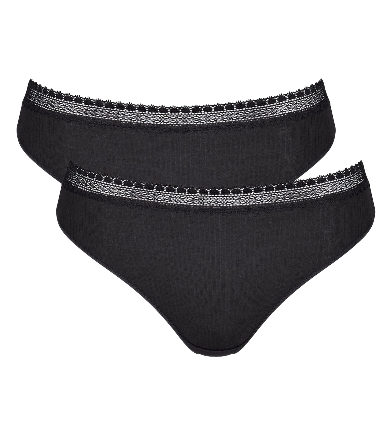 Γυναικείο Eσώρουχο 2PACK Βαμβακερό ριπ Sloggi GO RIBBED TAI 10213095-004 ΜΑΥΡΟ