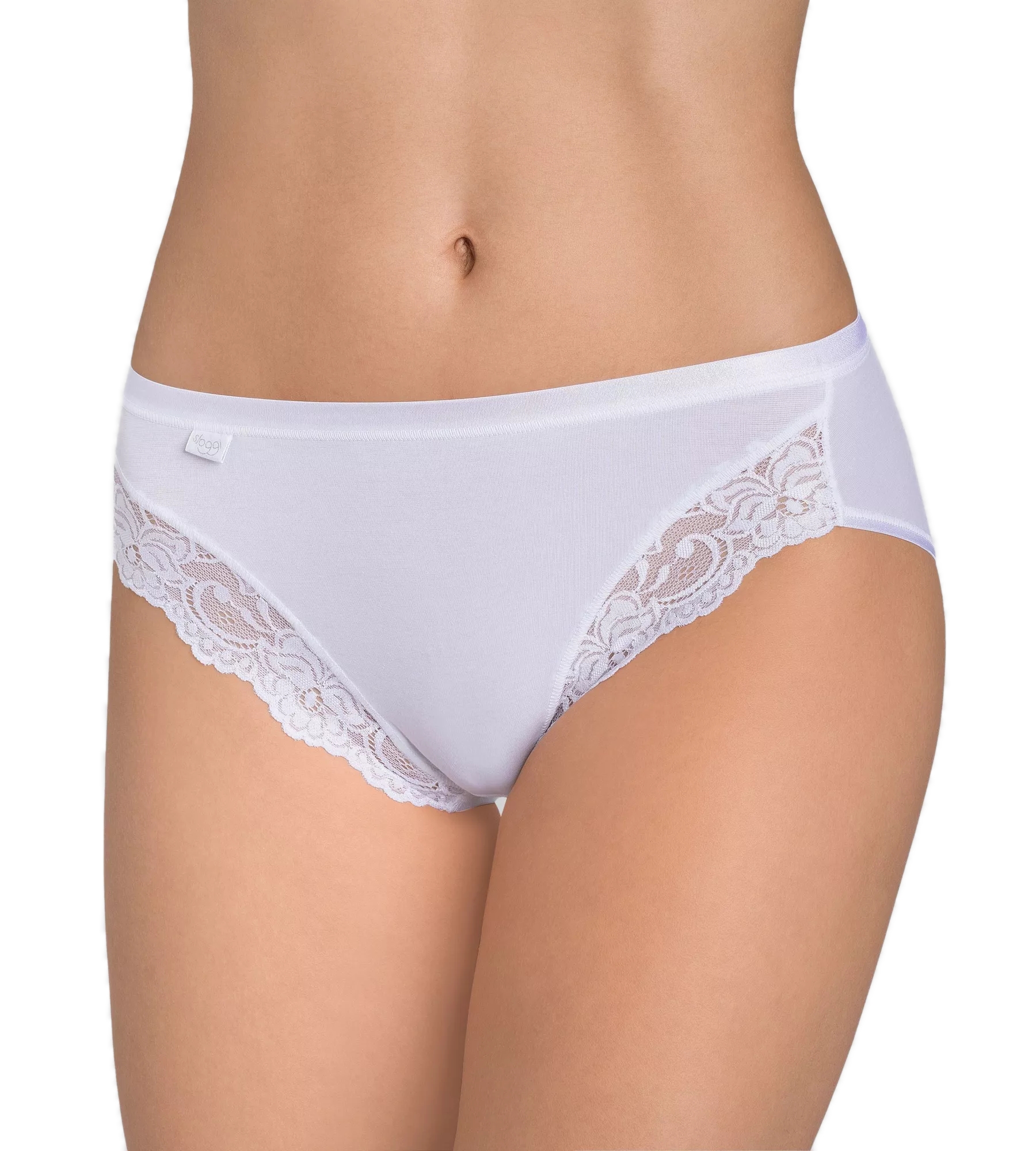 Γυναικεία slip Βαμβάκι Micro Cotton Microfibre Δαντέλα Sloggi Romance Tai 10031895-0003 ΛΕΥΚΟ