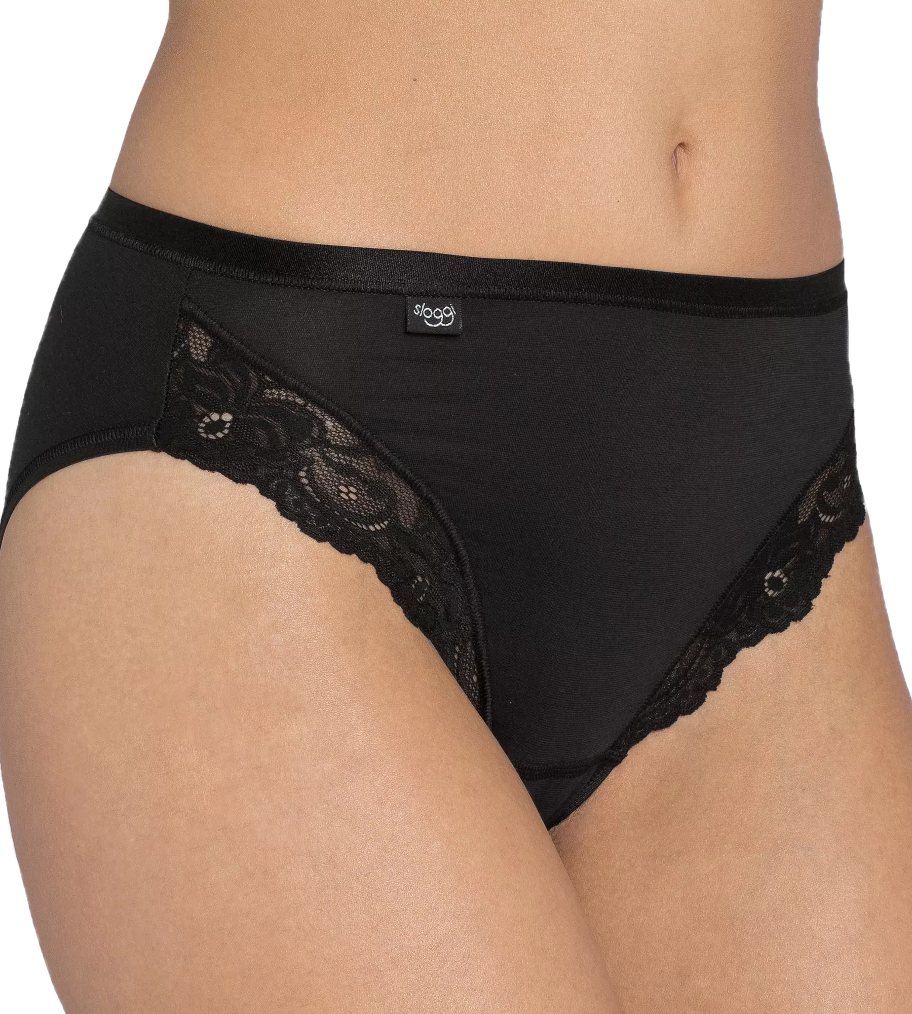 Γυναικεία slip Βαμβάκι Micro Cotton Microfibre Δαντέλα Sloggi Romance Tai 10031895-0004 ΜΑΥΡΟ