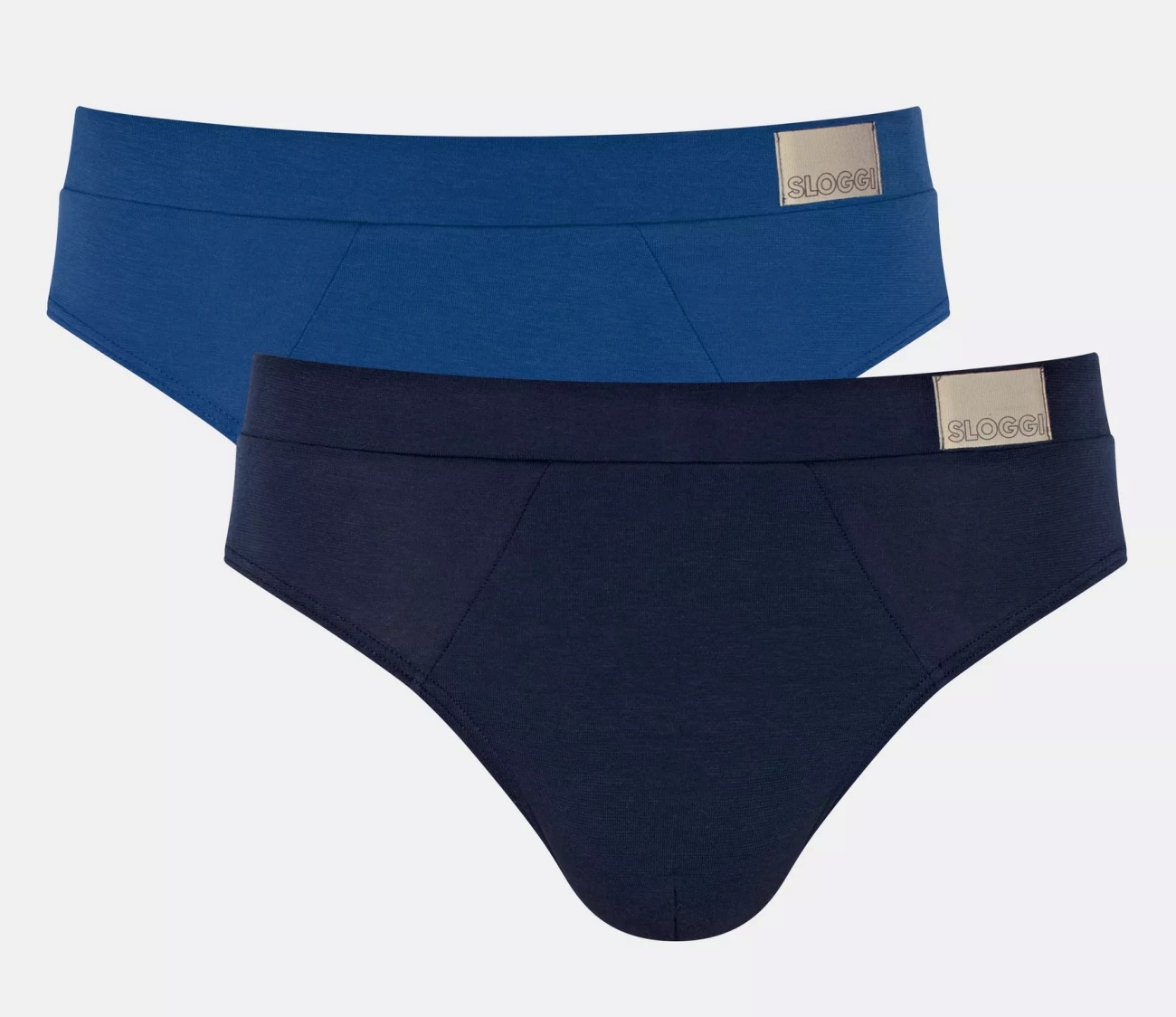 Ανδρικό εσώρουχο slip Βαμβακερό 2 PACK Εσωτερικό Λάστιχο SLOGGI GO NATURAL 10214623-M008 ΜΠΛΕ-ΜΠΛΕ