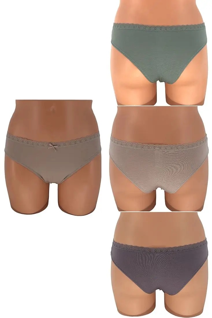Γυναικείο Σλιπ Brazilian Viscose 3Pack IDER 3081-1-3P ΓΡΑΦΙΤΗΣ-ΜΠΕΖ-ΜΕΝΤΑ