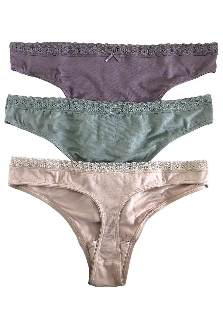 Γυναικείο Σλιπ String Viscose 3Pack IDER 3082-1-3P ΓΡΑΦΙΤΗΣ-ΜΠΕΖ-ΜΕΝΤΑ