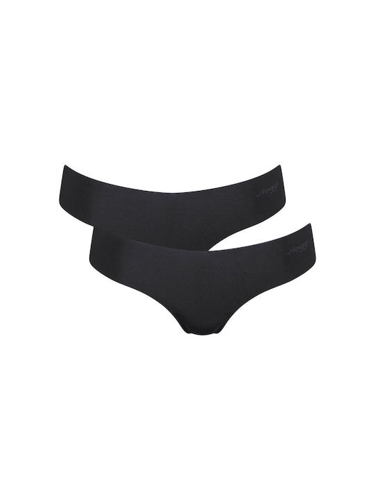 Γυναικείο εσώρουχο Slip laser cut Sloggi Zero Microfibre Hipstring 10214692-0004-04 2PACK ΜΑΥΡΟ