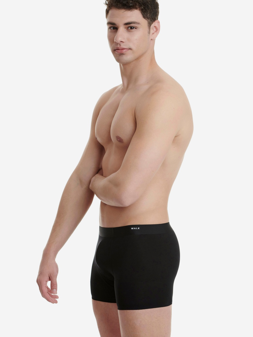 Ανδρικό εσώρουχο Boxer Bamboo Αόρατο Seamless HIPSTER Eco Friendly WALK W1771-02 ΜΑΥΡΟ