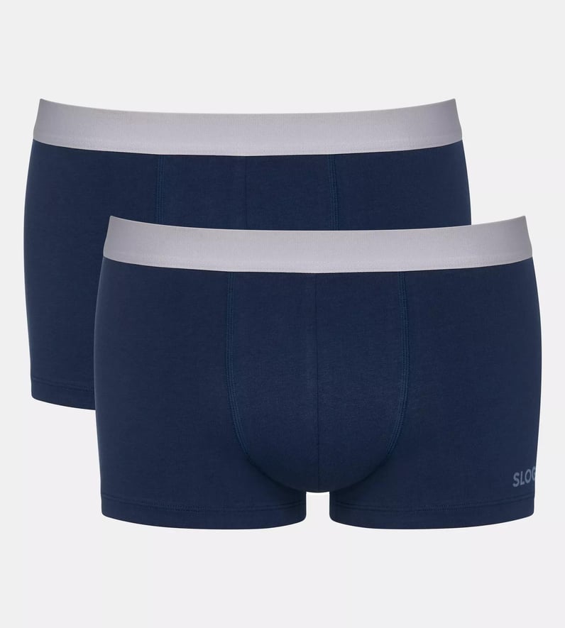 Ανδρικό Εσώρουχο Boxer Μποξεράκι Βαμβακερό 2 PACK Εξωτερικό Λάστιχο SLOGGI MEN GO ABC 2.0 H HIPSTER 2P 10217770 - 00RA ΜΠΛΕ