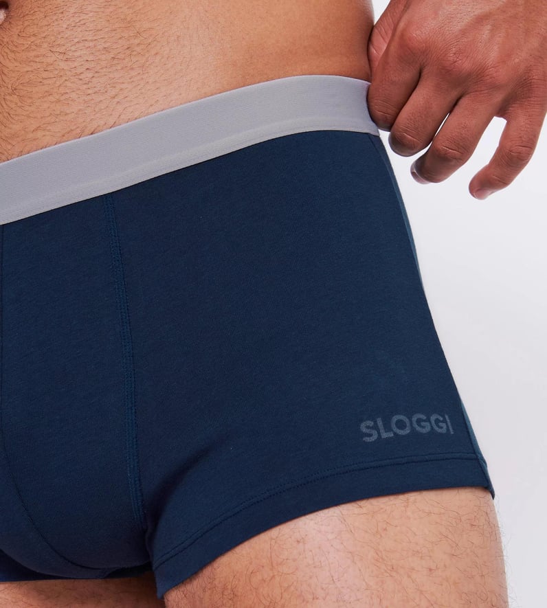 Ανδρικό Εσώρουχο Boxer Μποξεράκι Βαμβακερό 2 PACK Εξωτερικό Λάστιχο SLOGGI MEN GO ABC 2.0 H HIPSTER 2P 10217770 - 00RA ΜΠΛΕ