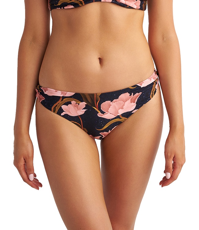 Γυναικείο Μαγιό Χαμηλόμεσο Bikini bottom PINK BLOOMS BLU4U 24365207-02 ΜΑΥΡΟ-ΡΟΖ