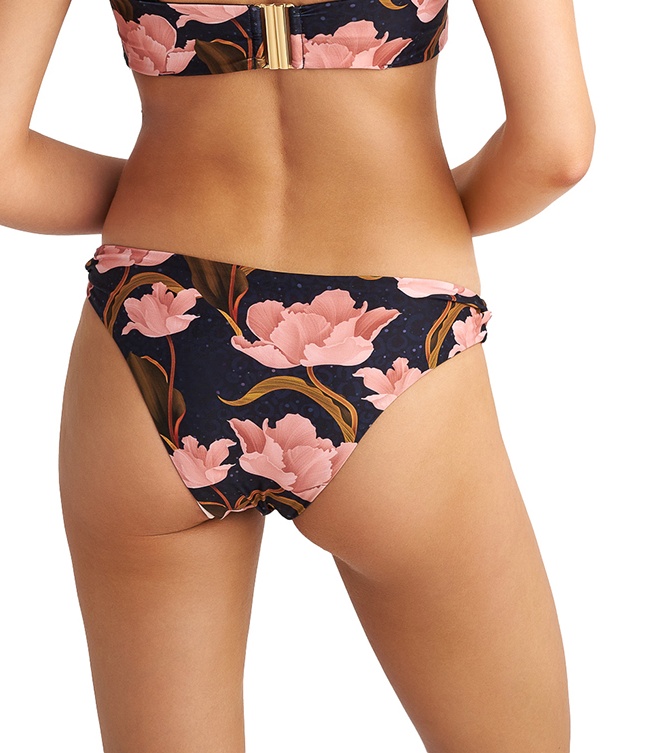 Γυναικείο Μαγιό Χαμηλόμεσο Bikini bottom PINK BLOOMS BLU4U 24365207-02 ΜΑΥΡΟ-ΡΟΖ