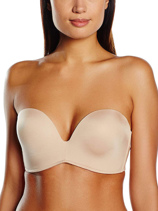 Σουτιέν Ultimate Strapless Push Up Hand Support Αόρατη Μπανέλα Βαθύ Ντεκολτέ Wonderbra W032D-Skin Μπεζ