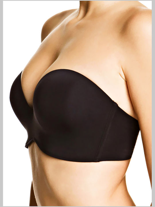 Σουτιέν Ultimate Strapless Push Up Hand Support Αόρατη Μπανέλα Βαθύ Ντεκολτέ Wonderbra W032D-1001 ΜΑΥΡΟ
