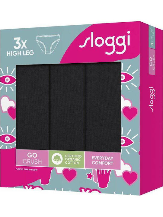 Γυναικείo εσώρουχo 3PACK TAI Sloggi GO Crush H High leg C3P 10219672-0004-ΜΑΥΡΟ