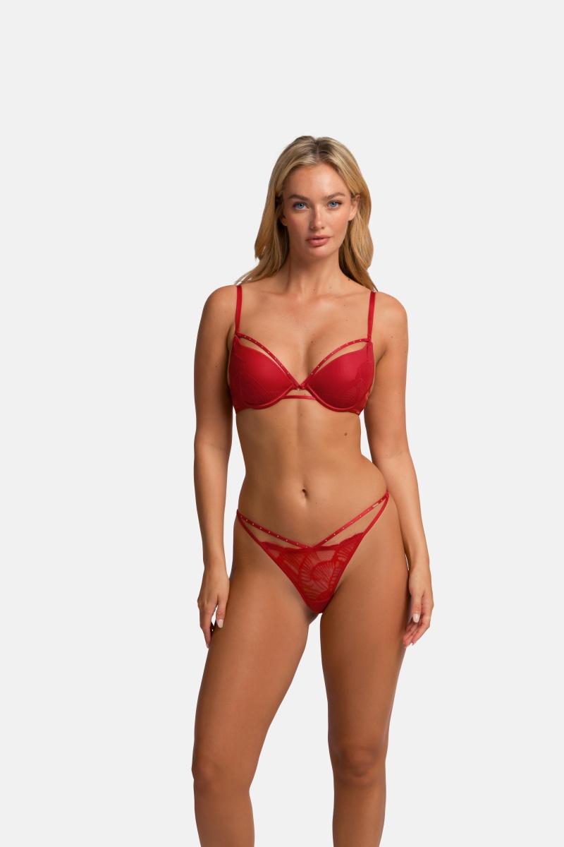 Σουτιέν Ενίσχυση Μπανέλα Βαθύ Ντεκολτέ 3/4 ADELINA PUSH UP PLUNGE CUP B Dorina FXPG0023LA165-RD0035 ΚΟΚΚΙΝΟ