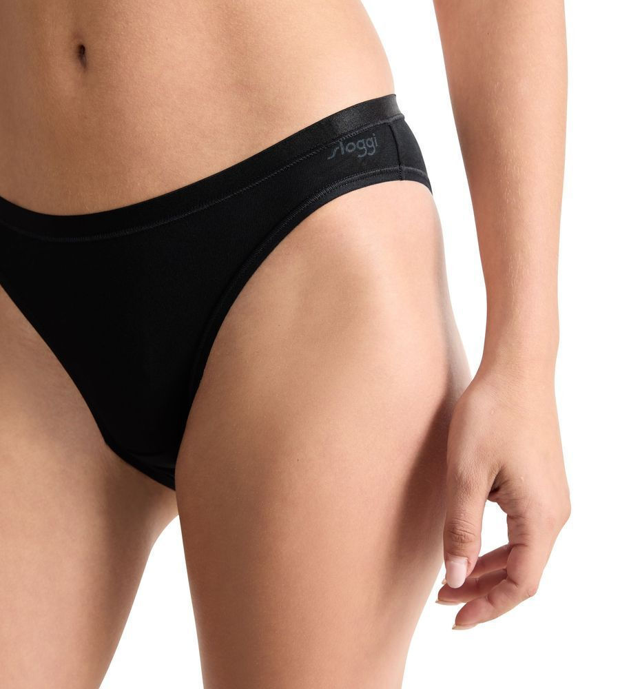Γυναικεία slip 3 PACK 3 τεμαχίων Sloggi GO Daily Cotton Mini 10222320-0004 ΜΑΥΡΟ