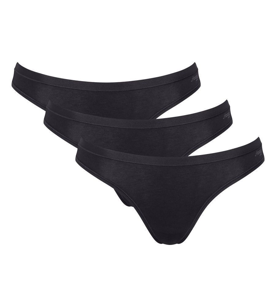 Γυναικεία slip 3 PACK 3 τεμαχίων Sloggi GO Daily Cotton Mini 10222320-0004 ΜΑΥΡΟ