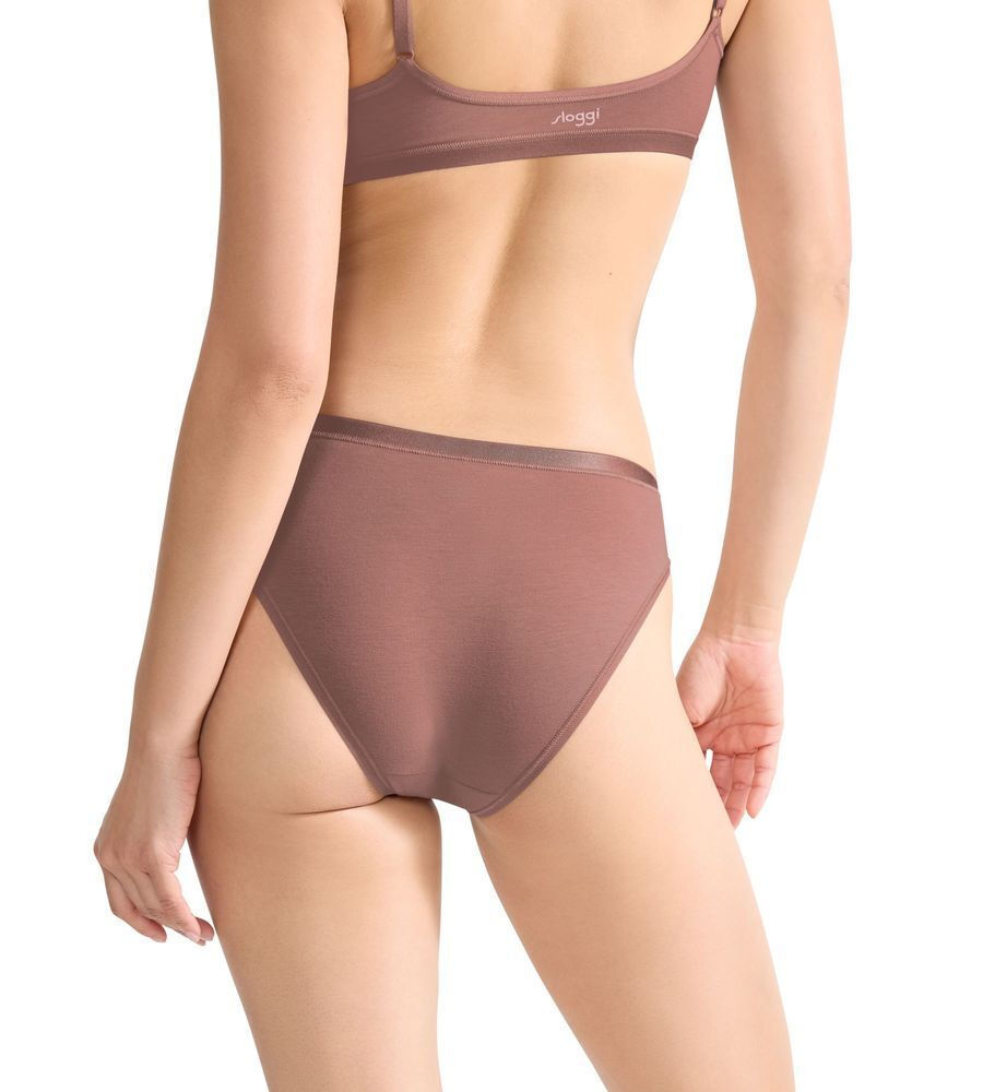 Γυναικεία slip 3 PACK 3 τεμαχίων Sloggi GO Daily Cotton Mini 10222320-1141 ΚΑΚΑΟ