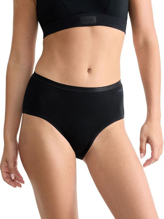 Γυναικεία slip 3 PACK 3 τεμαχίων Βαμβακερό Sloggi GO Daily Cotton MIDI 10222325-0004 ΜΑΥΡΟ
