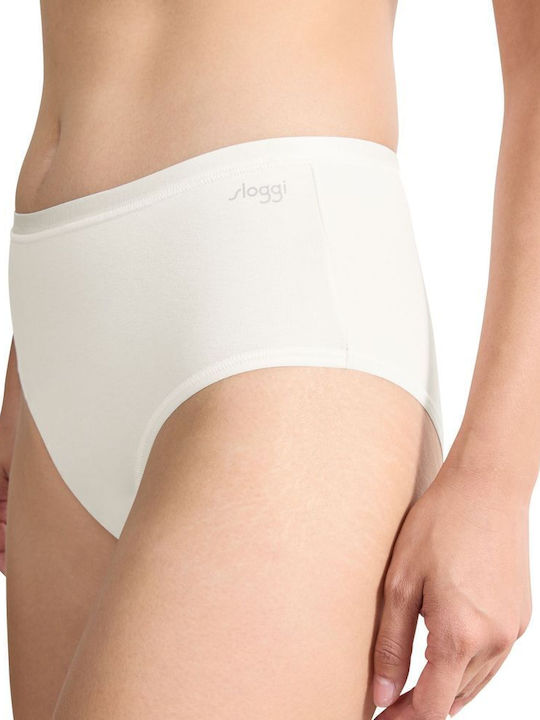 Γυναικεία slip 3 PACK 3 τεμαχίων Βαμβακερό Sloggi GO Daily Cotton MIDI 10222325-00GZ ΛΕΥΚΟ