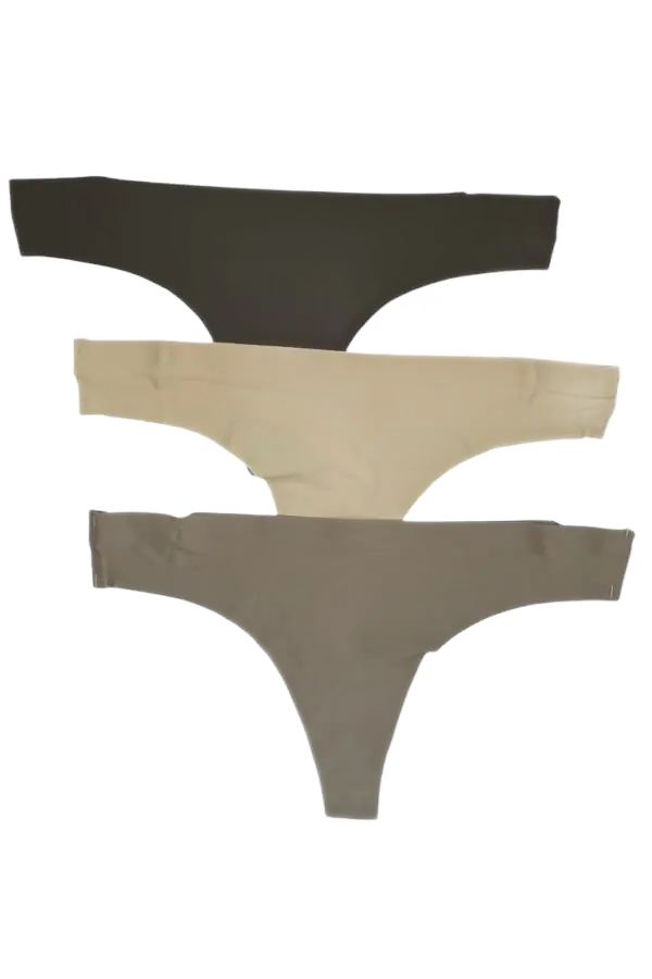 Γυναικείο Εσώρουχο Slip laser cut 3PACK Slip String IDER 3002-3P-LC ΜΑΥΡΟ-ΓΚΡΕΖ-SKIN