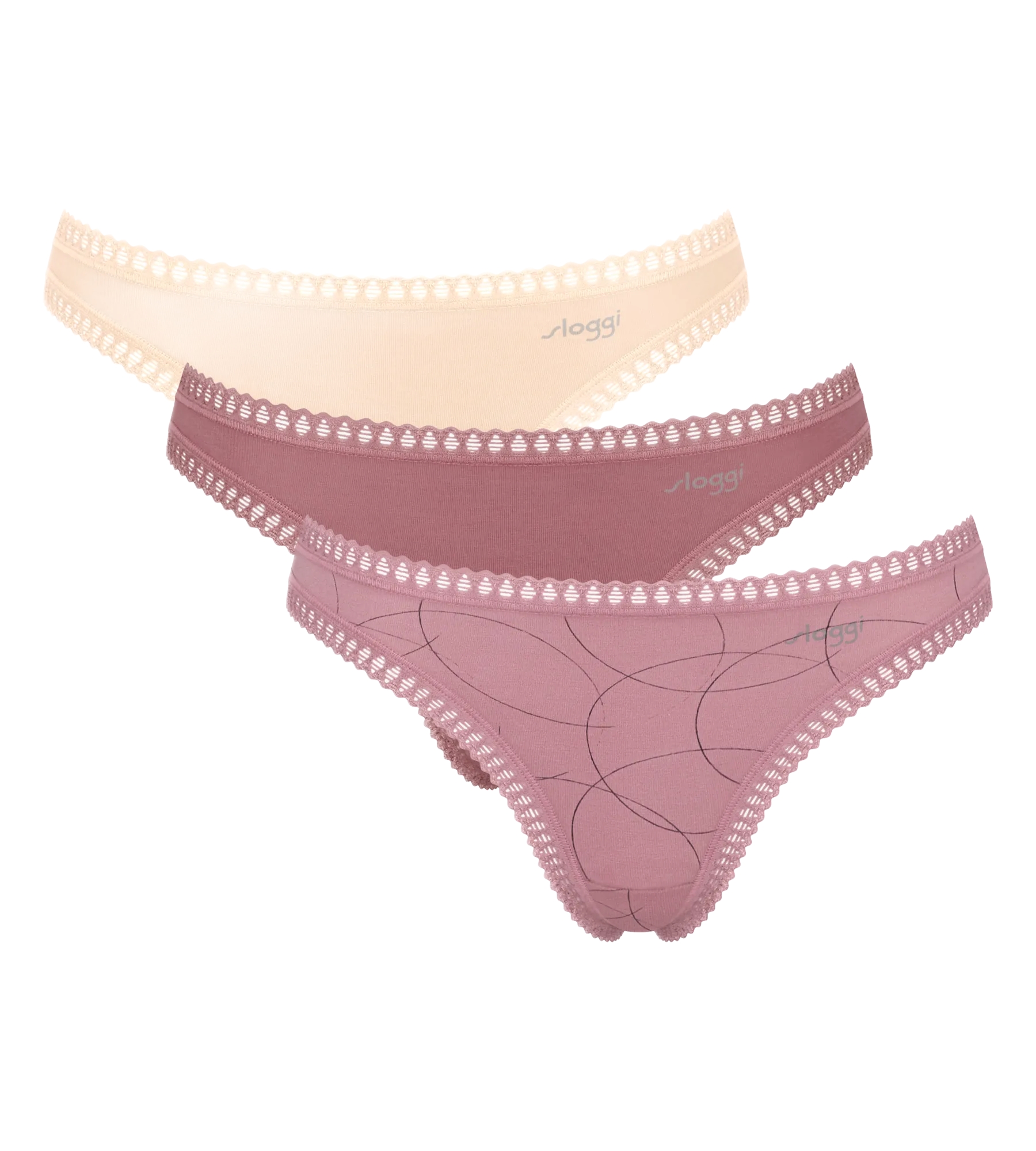 Γυναικείo εσώρουχo 3PACK sloggi GO Crush String C3P 10219704-V002-Σάπιο Μήλο