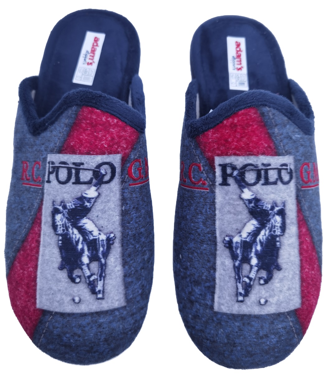Ανδρική Χειμερινή παντόφλα Print POLO ADAM'S 1-701-21504-15 Μπλε