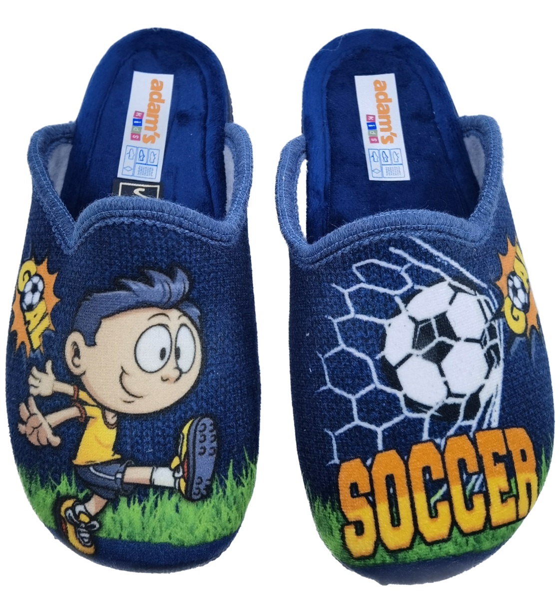 Παιδική Αγορίστικη Χειμερινή Παντόφλα με Print SOCCER Μπάλα 24-30 ADAM'S 624-21743-38 μπλε