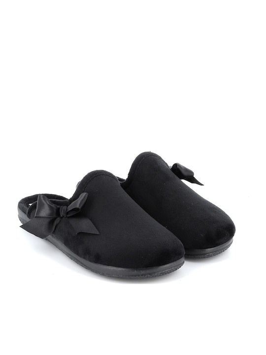 Γυναικεία παντόφλα Χειμερινή ADAM'S 624-24571-1 ΜΑΥΡΟ